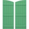 Ekena Millwork Americraft 6-Board (3 Batten) Wood Joined Board-n-Batten Shutters w/Ellipt Top, ARW401BE621X77LPH, PR ARW401BE621X77LPH - alternate 1